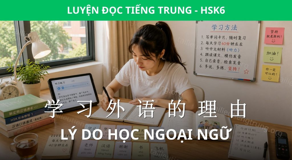 Luyện đọc HSK 6: Lý do học ngoại ngữ 1 lý do học ngoại ngữ