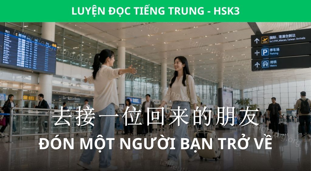 Luyện Đọc HSK 3: Đón một người bạn trở về 1 đón một người bạn trở về