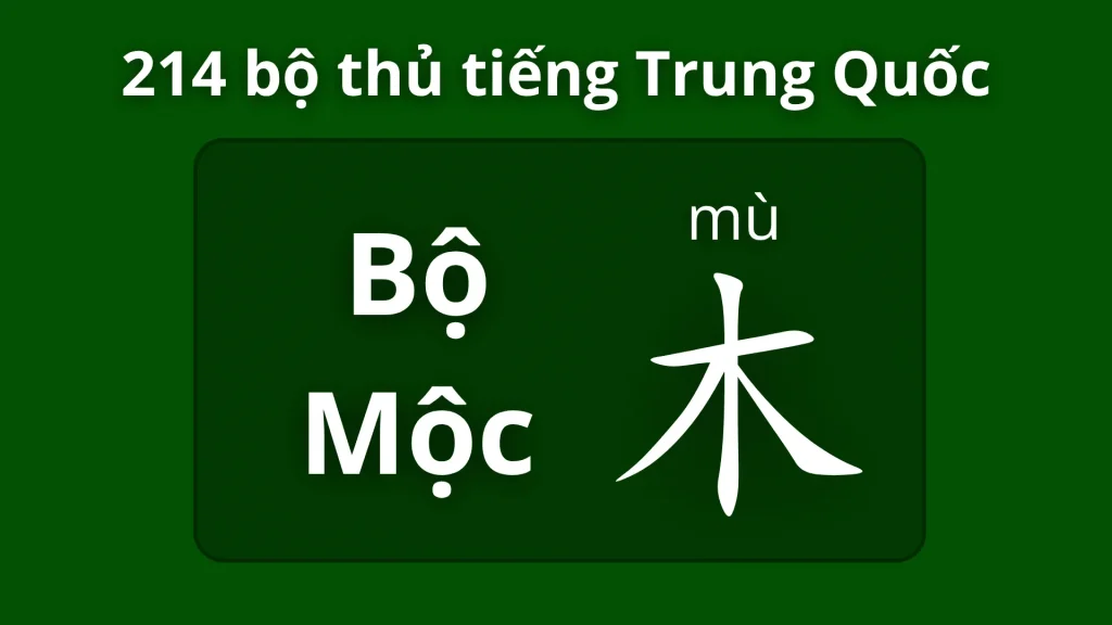 Bộ Mộc 木 – Ý nghĩa, cách viết và từ vựng liên quan 1 Bộ mộc trong 214 bộ thủ