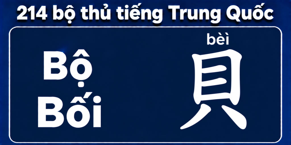 Bộ Bối 貝 – Ý nghĩa, cách viết và từ vựng liên quan 1 Bộ Bối trong 214 bộ thủ tiếng Trung