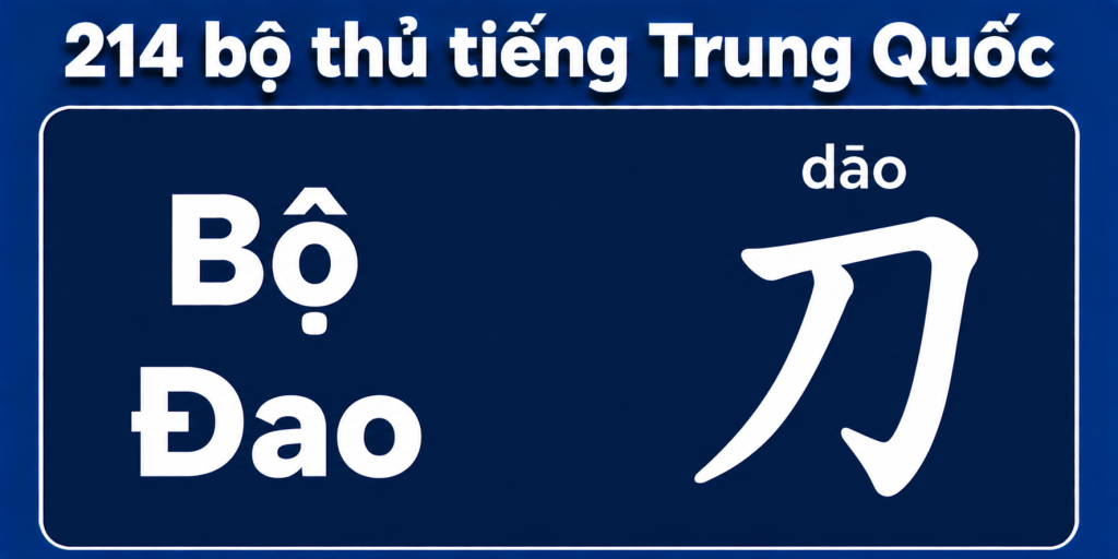 Bộ Đao 刀 – Ý nghĩa, cách viết và từ vựng liên quan 1 Bộ Đao trong 214 bộ thủ tiếng Trung