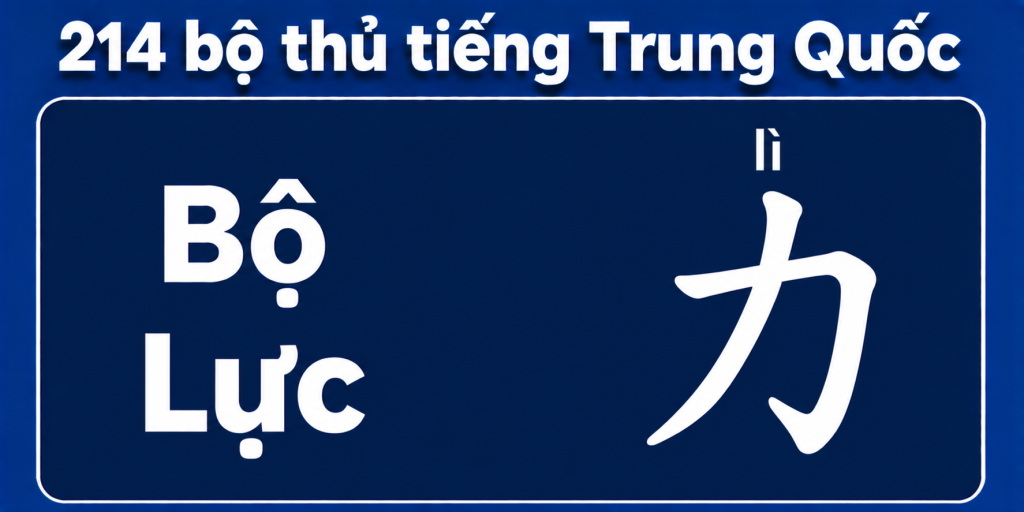 Bộ Lực 力 – Ý nghĩa, cách viết và từ vựng liên quan 1 Bộ Lực trong 214 bộ thủ tiếng Trung