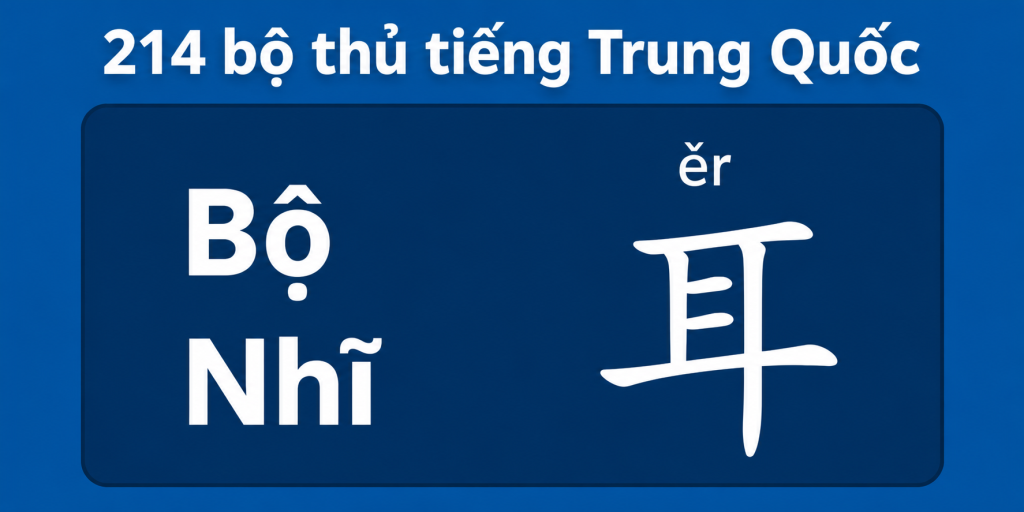Bộ Nhĩ 耳 – Ý nghĩa, cách viết và từ vựng liên quan 1 Bộ Nhĩ trong 214 bộ thủ tiếng Trung